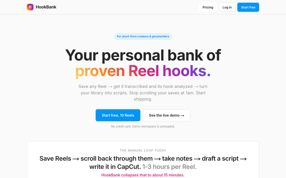 HookBank — Your personal bank of proven hooks.