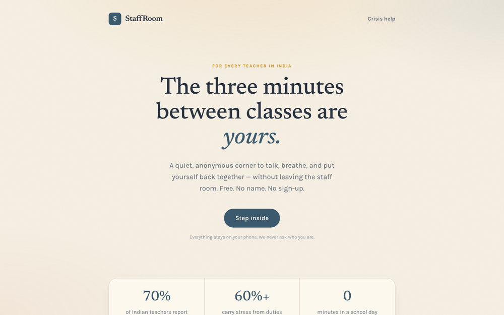 StaffRoom — Support built for teachers.